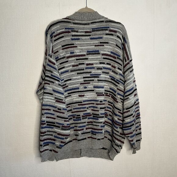 VTG 80's St. Croix Shepards Men Button Front Cosby Style Grandpa Cardigan Size L - Picture 8 of 8